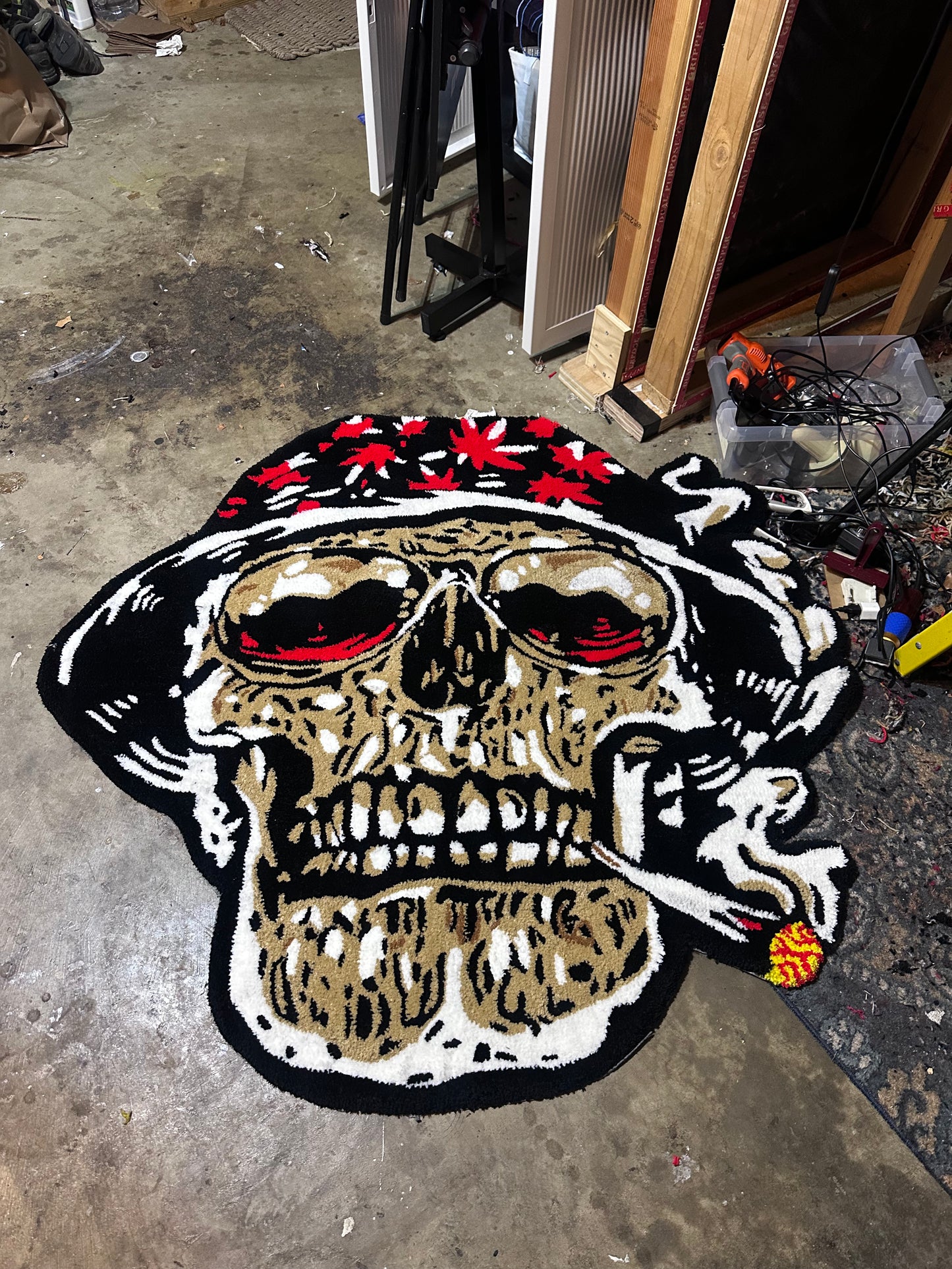 Smoking Skull Rug